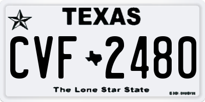 TX license plate CVF2480