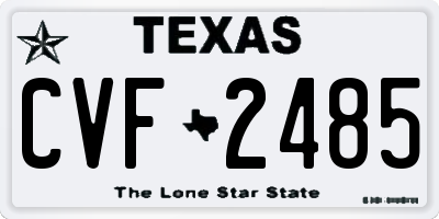 TX license plate CVF2485