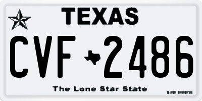 TX license plate CVF2486