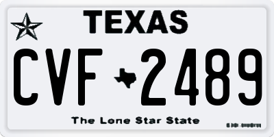 TX license plate CVF2489