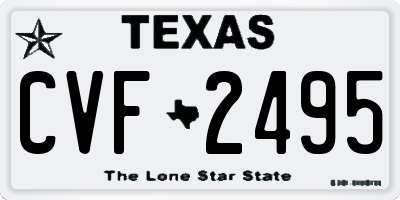 TX license plate CVF2495