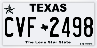 TX license plate CVF2498