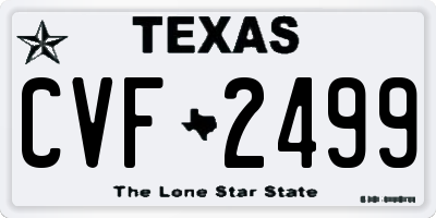 TX license plate CVF2499