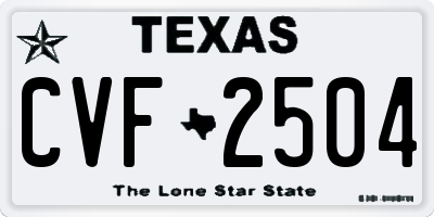 TX license plate CVF2504