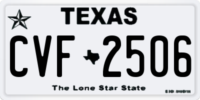 TX license plate CVF2506