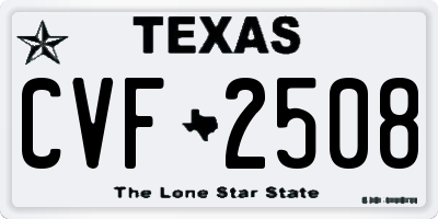 TX license plate CVF2508