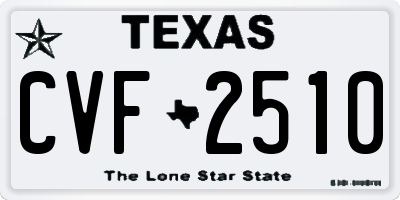 TX license plate CVF2510