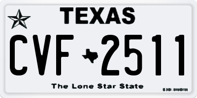 TX license plate CVF2511