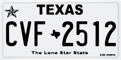 TX license plate CVF2512