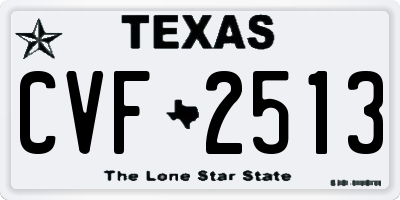 TX license plate CVF2513