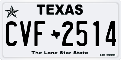 TX license plate CVF2514