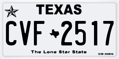 TX license plate CVF2517