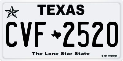 TX license plate CVF2520