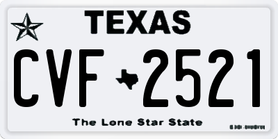 TX license plate CVF2521