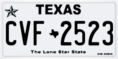 TX license plate CVF2523