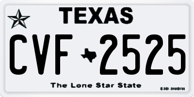 TX license plate CVF2525