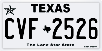 TX license plate CVF2526