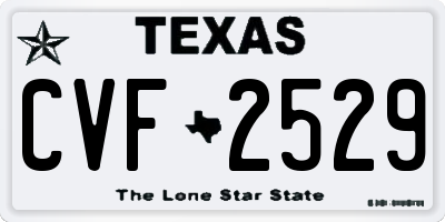 TX license plate CVF2529