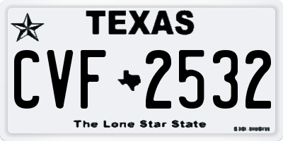 TX license plate CVF2532