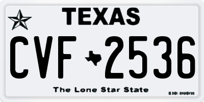TX license plate CVF2536