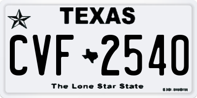 TX license plate CVF2540