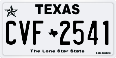 TX license plate CVF2541