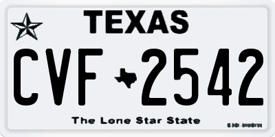 TX license plate CVF2542