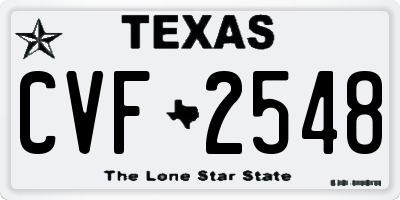 TX license plate CVF2548