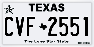 TX license plate CVF2551
