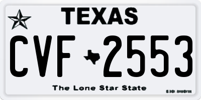 TX license plate CVF2553