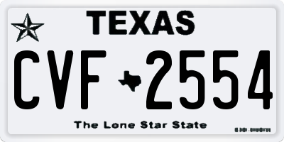 TX license plate CVF2554