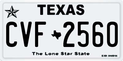 TX license plate CVF2560