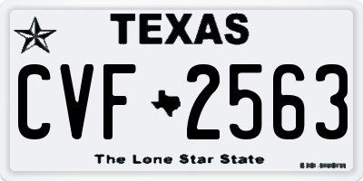 TX license plate CVF2563