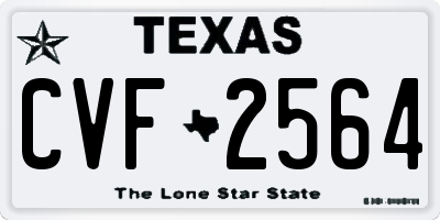 TX license plate CVF2564