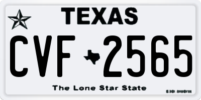 TX license plate CVF2565