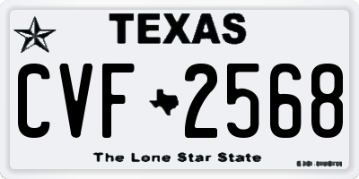 TX license plate CVF2568