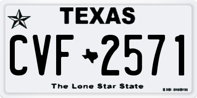TX license plate CVF2571