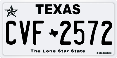 TX license plate CVF2572