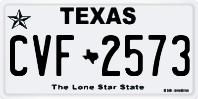 TX license plate CVF2573