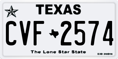 TX license plate CVF2574