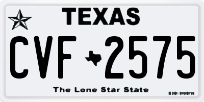 TX license plate CVF2575