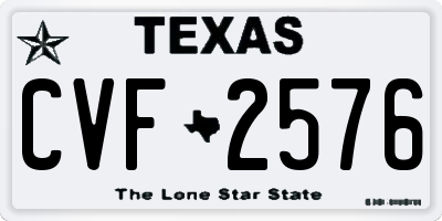 TX license plate CVF2576