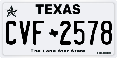 TX license plate CVF2578