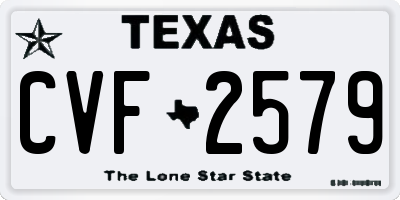 TX license plate CVF2579