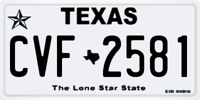 TX license plate CVF2581