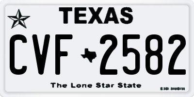 TX license plate CVF2582