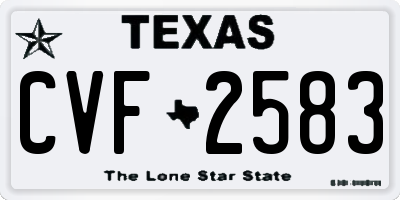 TX license plate CVF2583