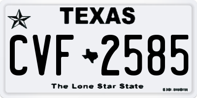 TX license plate CVF2585
