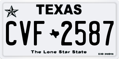 TX license plate CVF2587