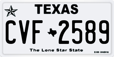 TX license plate CVF2589
